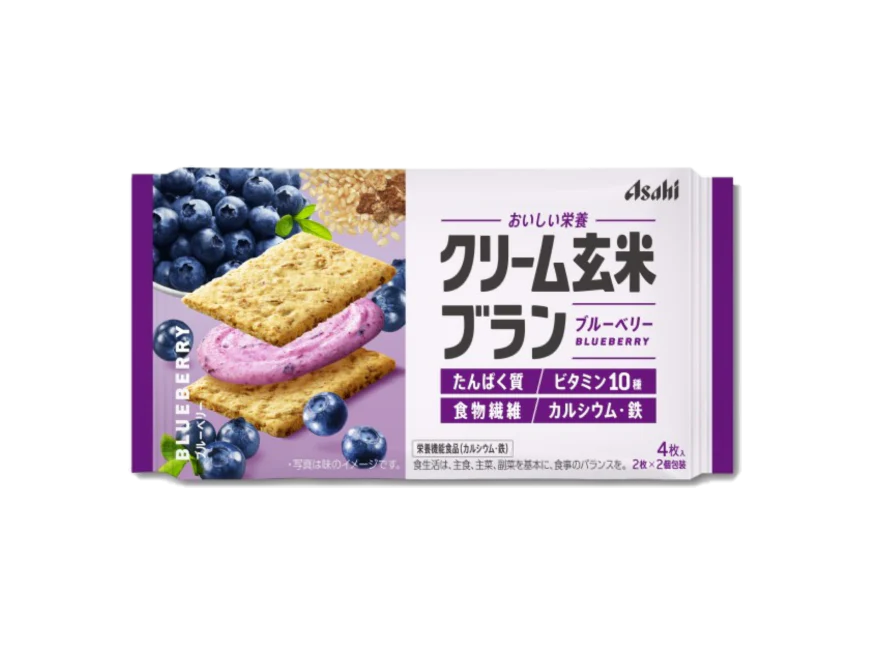 【BBD 2026.11】Asahi | Cream Brown Rice Biscuits Blueberry 72g
