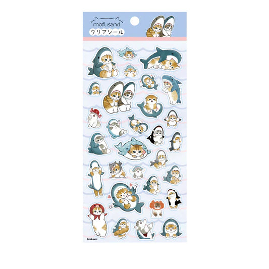Mofusand | Cat Shark Clear Seal Sticker 90×175mm (079)