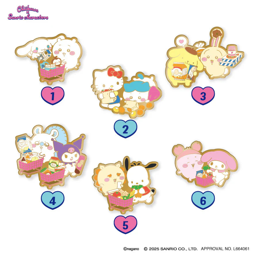 Chiikawa x Sanrio | Secret Pin Blind Box 55x65mm (Supermarket)