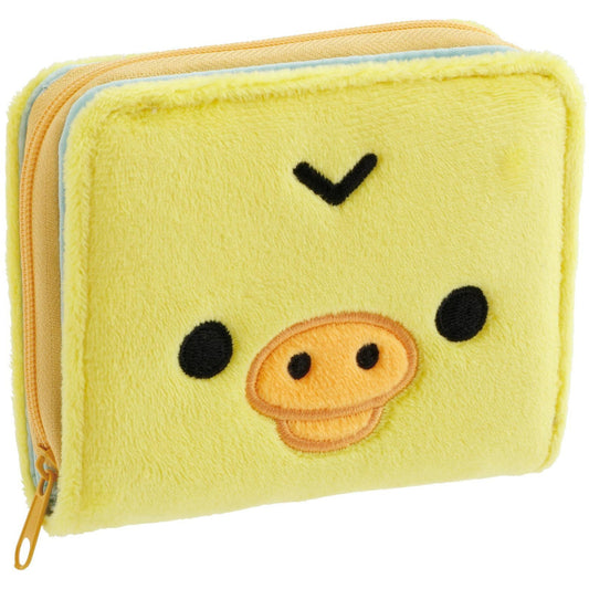 SAN-X | Rilakkuma Mascot Plush Face Bifold Wallet 110×120×35mm (Kiiroitori)