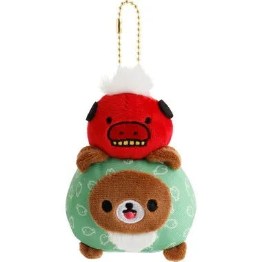 SAN-X | Rilakkuma ChairoiKoguma Shishimai Burasage Plush Strap Keychain Bag Charm 85×80mm (New Year)