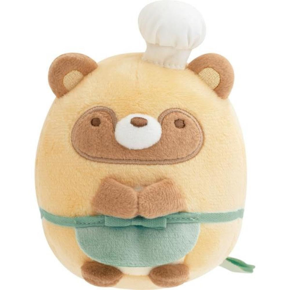 SAN-X | Sumikko Gurashi Collectible Plush Tanuki 120x90x85mm (Raccoon Tanuki Round Restaurant)