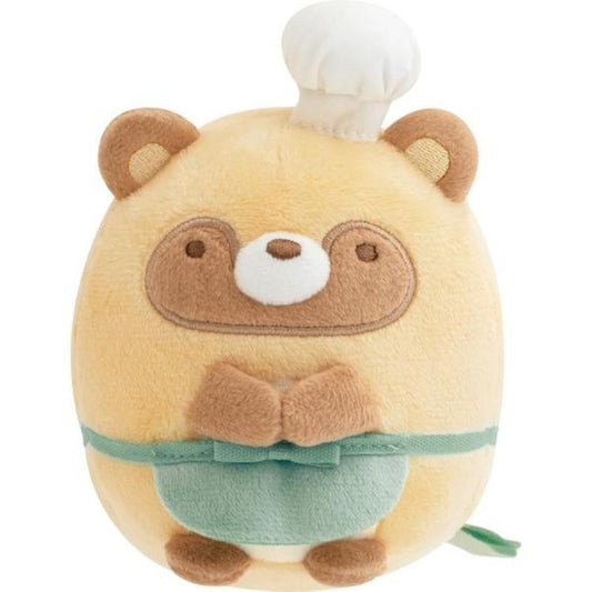 SAN-X | Sumikko Gurashi Collectible Plush Tanuki 120x90x85mm (Raccoon Tanuki Round Restaurant)