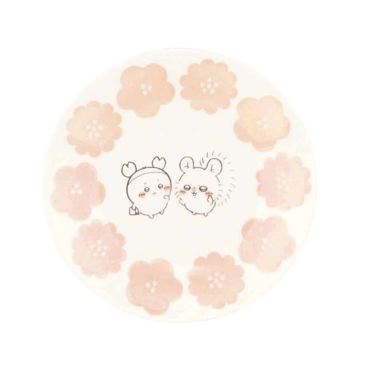 CHIIKAWA | Kani-chan & Momonga Small Plate 135×20mm (Happy Blossom)