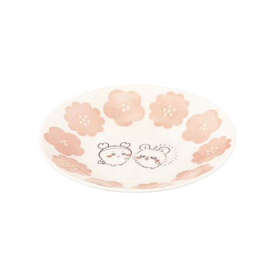 CHIIKAWA | Kani-chan & Momonga Small Plate 135×20mm (Happy Blossom)
