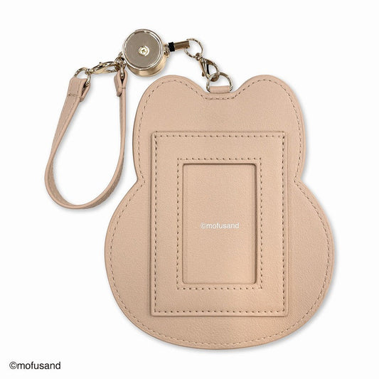 Mofusand | Fluffy Pass Case Card Holder With Reel H135 X W115 D5Mm (Rabbit)