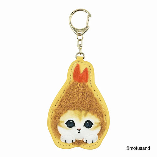 MOFUSAND | Fluffy and Fuzzy Patch Keychain 78×65×10mm (Shrimp Cat Ebinyan)