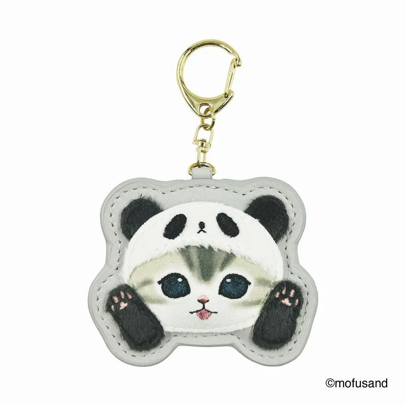 MOFUSAND | Fluffy and Fuzzy Patch Keychain 78×65×10mm (Panda Cat Nyan)
