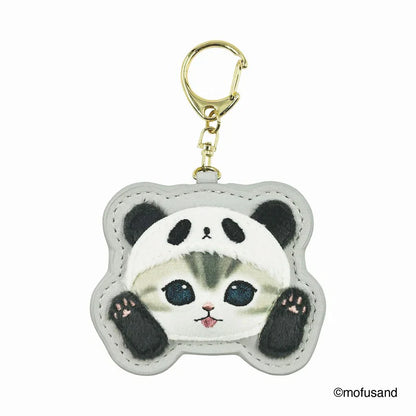MOFUSAND | Fluffy and Fuzzy Patch Keychain 78×65×10mm (Panda Cat Nyan)