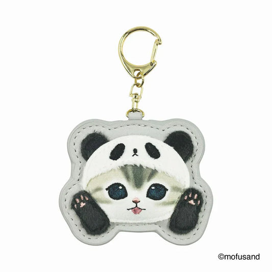 MOFUSAND | Fluffy and Fuzzy Patch Keychain 78×65×10mm (Panda Cat Nyan)