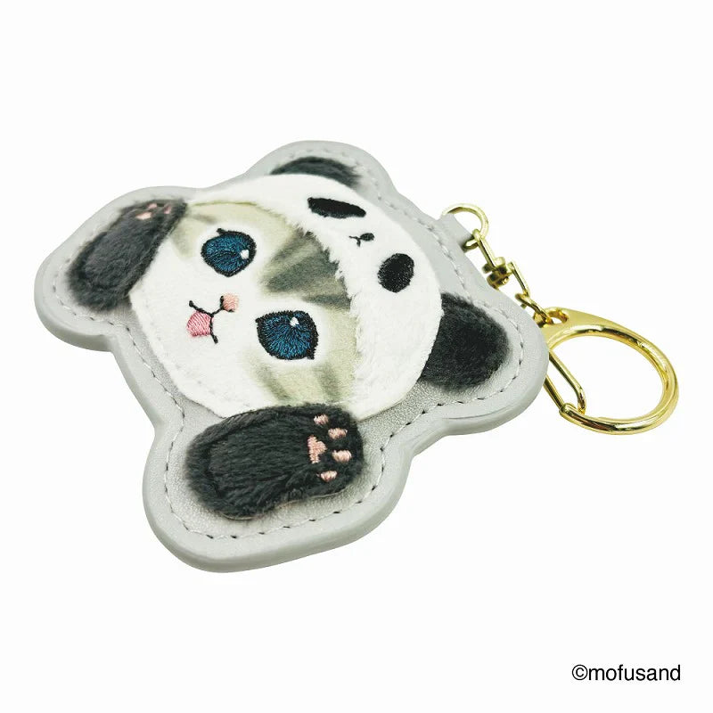 MOFUSAND | Fluffy and Fuzzy Patch Keychain 78×65×10mm (Panda Cat Nyan)
