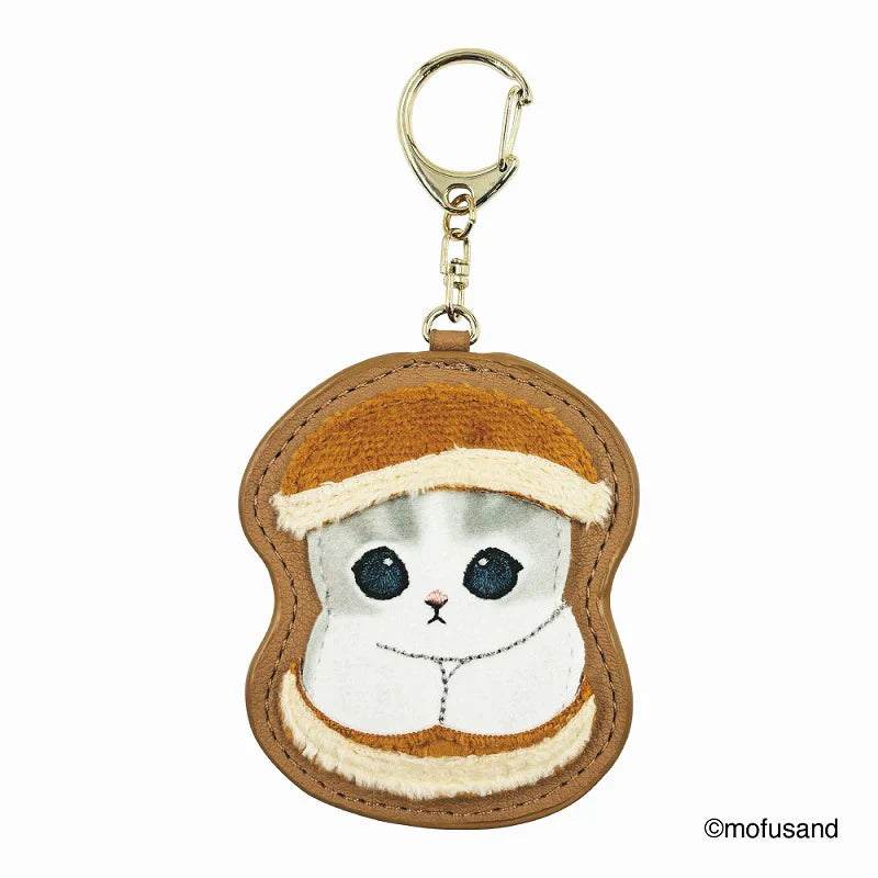 MOFUSAND | Fluffy and Fuzzy Patch Keychain 78×65×10mm (Dorayaki Cat Nyan)