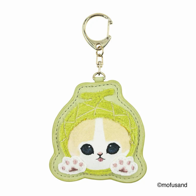MOFUSAND | Fluffy and Fuzzy Patch Keychain 78×65×10mm (Melon Cat Nyan)