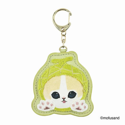 MOFUSAND | Fluffy and Fuzzy Patch Keychain 78×65×10mm (Melon Cat Nyan)