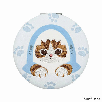 Moufusan | 2-Sided Compact Mirror Φ73×13Mm (Shark Nyan Blue Paw)