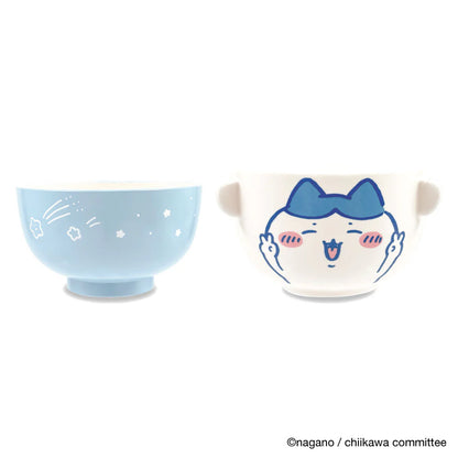 CHIIKAWA | Hachiwre Porcelain Rice Bowl & Melamine Soup Bowl Set 100 × 57mm & 90 × 60mm