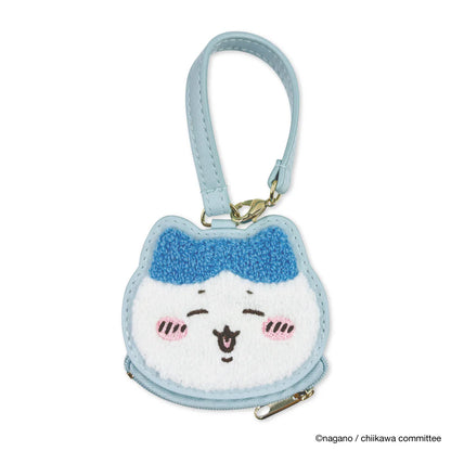 CHIIKAWA | Hachiware Face Sagara Embroidery Mini Pouch Keychain 98x95x10mm Approx.
