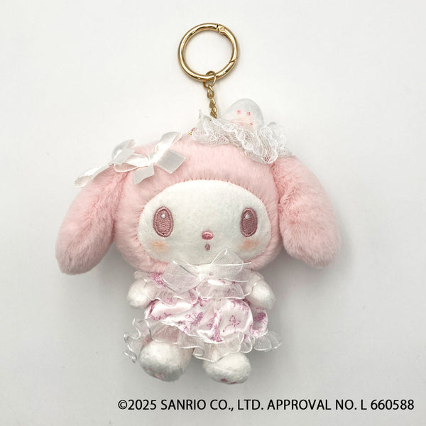SANRIO | My Melody Mascot Holder Plush Keychain Bag Charm 170×220×95mm (White Strawberry Tea Time)