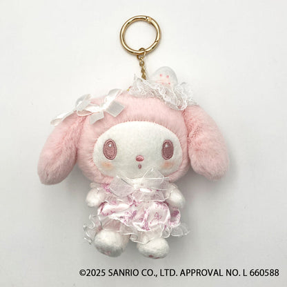SANRIO | My Melody Mascot Holder Plush Keychain Bag Charm 170×220×95mm (White Strawberry Tea Time)