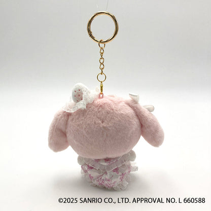 SANRIO | My Melody Mascot Holder Plush Keychain Bag Charm 170×220×95mm (White Strawberry Tea Time)