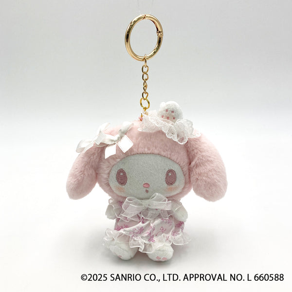 SANRIO | My Melody Mascot Holder Plush Keychain Bag Charm 170×220×95mm (White Strawberry Tea Time)