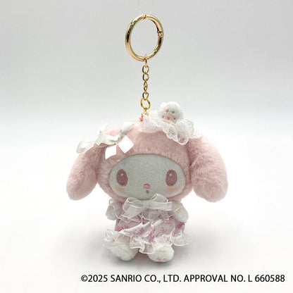 SANRIO | My Melody Mascot Holder Plush Keychain Bag Charm 170×220×95mm (White Strawberry Tea Time)