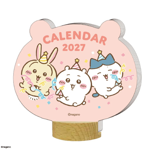 Chiikawa｜Desk Calendar Wood Stand 103×110mm (Happy 2027)