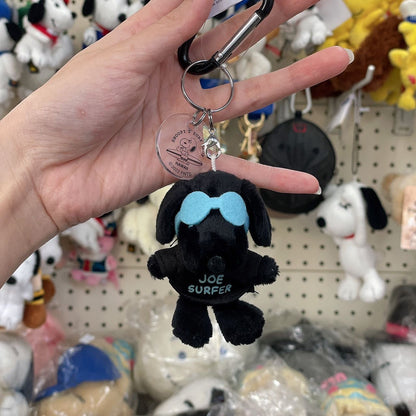 Peanuts | Black Snoopy With Sunglasses Hawaii Surfing Mascot Holder Plush Keychain Keyring (Limited)