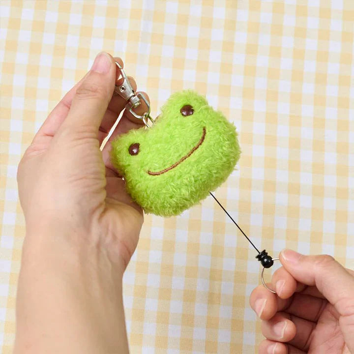 Pickles the Frog | Reel Keychain Key Holder Plush Bag Charm 55×60×40mm