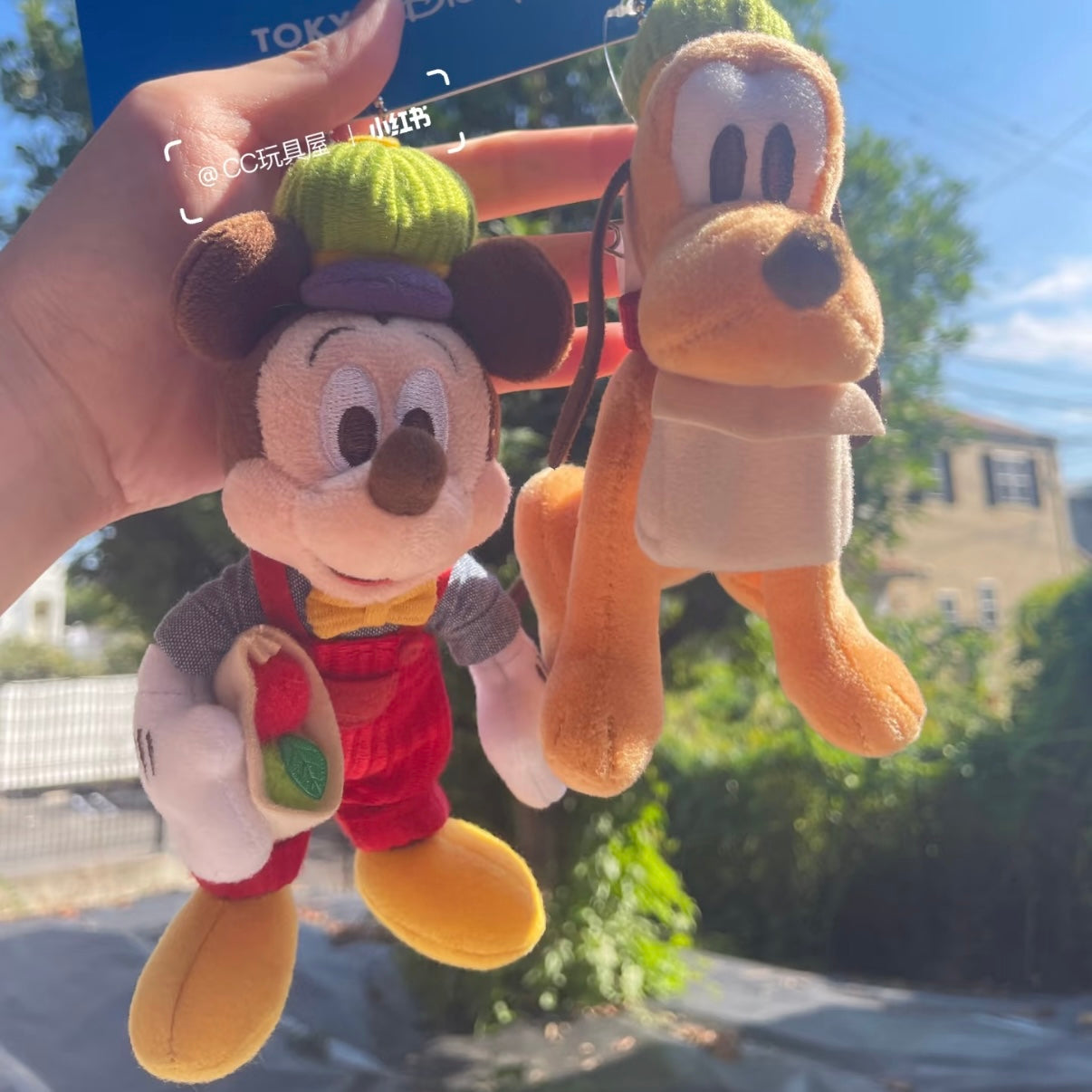 Disney | Mickey Mouse & Pluto Mascot Holder Plush Keychain Set