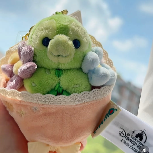 DISNEY | SHANG HAI DisneyLand OluMel Mascot Holder Bag Charm Keychain (Duffy and Friends Mini Bouquet)
