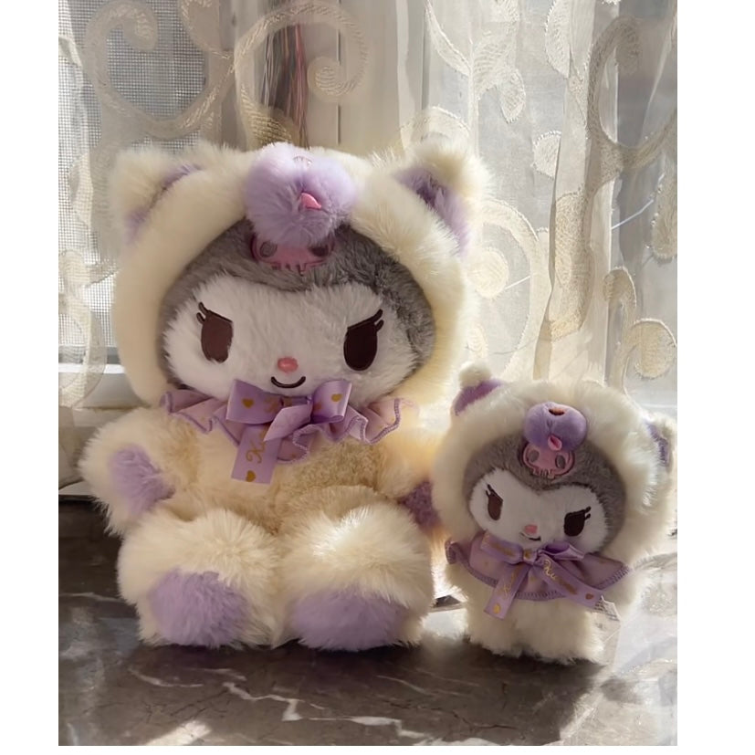 SANRIO | Kuromi Plush Doll Fluffy Toy 25×15×23cm (Fuwamosa Doll)