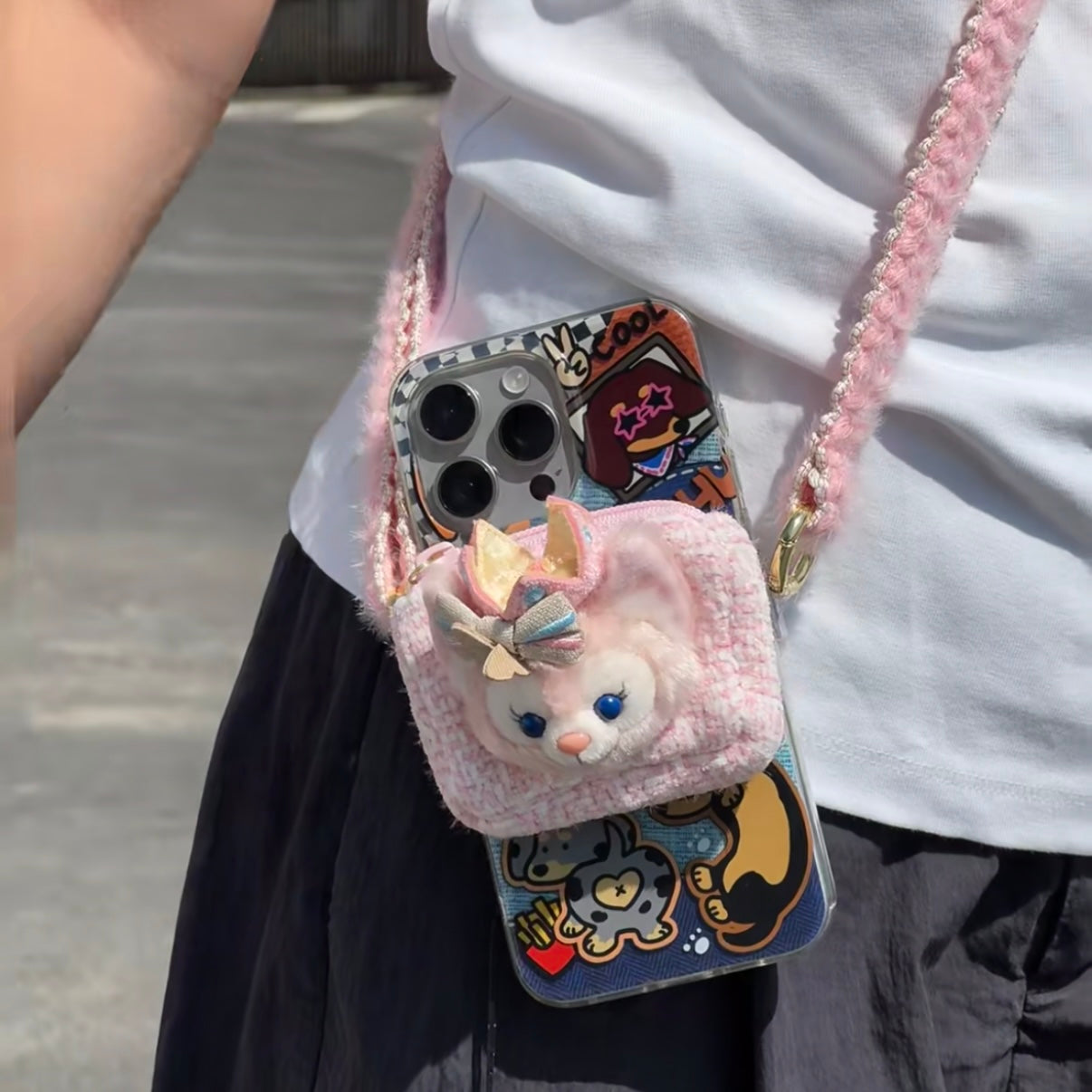 DISNEY | SHANG HAI DisneyLand LinaBell Smartphone Holder Strap with Mascot (Duffy and Friends)