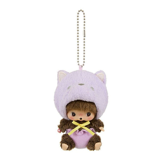 Monchhichi | Sekiguchi Bebichhichi Mascot Holder Plush KeyChain 13×6.5×7cm (Animaru/cat)