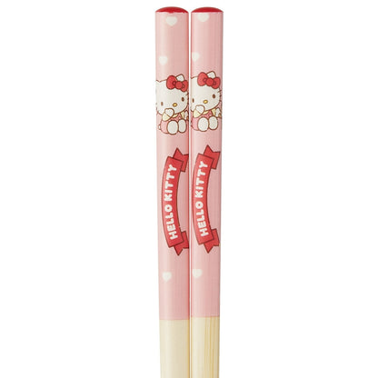 SANRIO | Hello Kitty Ceramic Bowl 600ml and Bamboo chopsticks Set 21cm (Bowl - Dishwasher Safe)