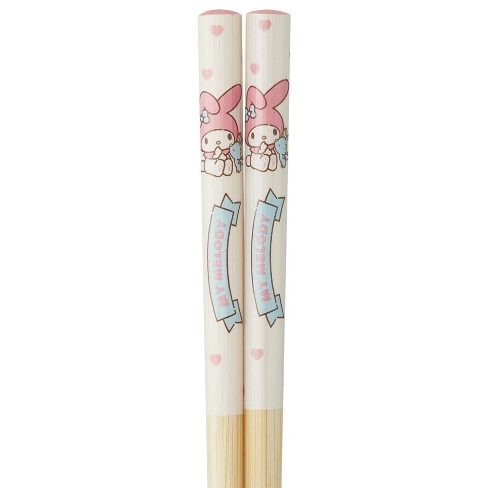 SANRIO | My Melody Ceramic Bowl 600ml and Bamboo chopsticks Set 21cm (Bowl - Dishwasher Safe)