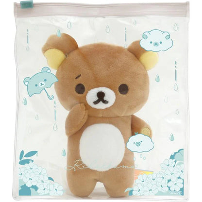 SAN-X | Rilakkuma Plush Troubled Face Wrinkled Ear 140×110×40mm (Umbrella Rain then Sunny)