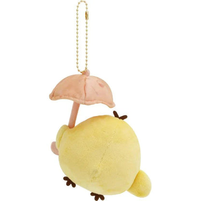SAN-X | Rilakkuma Kiiroitori Yellow Chick Plush Keychain Mascot Holder 105×120×75mm (Umbrella Rain then Sunny)