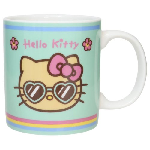 SANRIO | Hello Kitty Ceramic Mug 121×90×80mm (Tan Swimsuit Party Y2K Tan Blue)