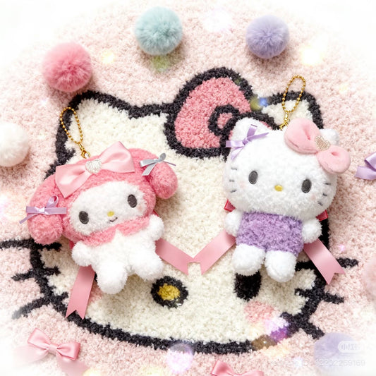 SANRIO | Hello Kitty Plush Keychain Mascot Holder Bag Charm 230×140×90mm (Runrun Ribbon)