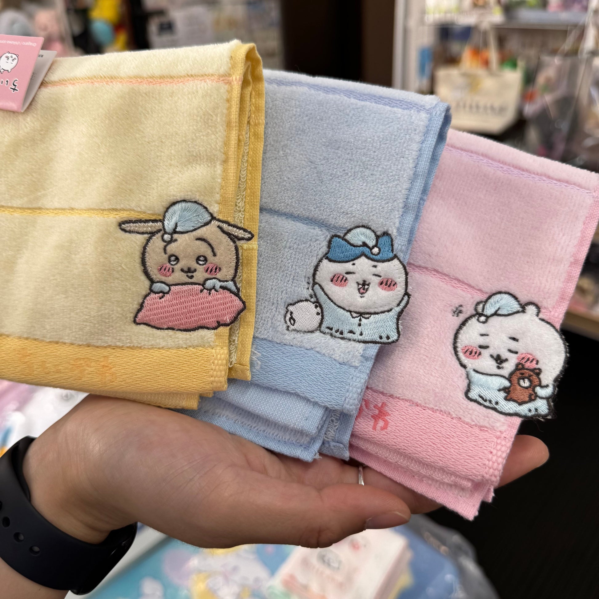 CHIIKAWA | Towel Handkerchief Cotton 100% H250×W250mm (Good Night)