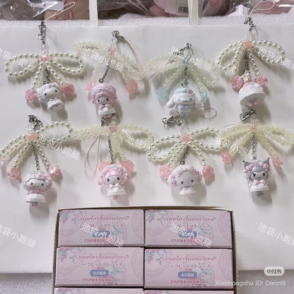 SANRIO | Secret Strap Keychain Blind Box 80×5×50mm (White Frill Design)