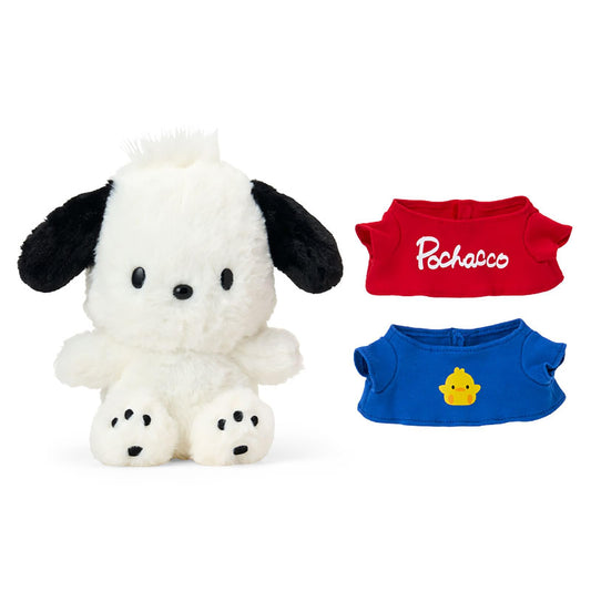 SANRIO | Pochacco Dress-up Plush Toy 22×17×21cm (Outfit Change Hoodie/Dress-up Design)