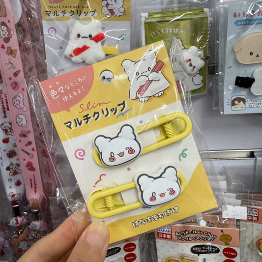 SANRIO | Hanamaruobake Slim Hair Clip Set 20×60mm (Happy)