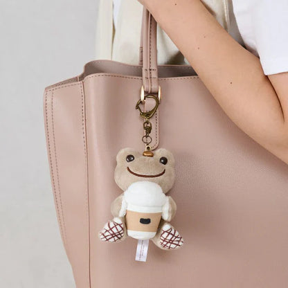 Pickles the Frog | Plush Keychain Bag Charm 90×85×60mm (Always Coffee Togo)