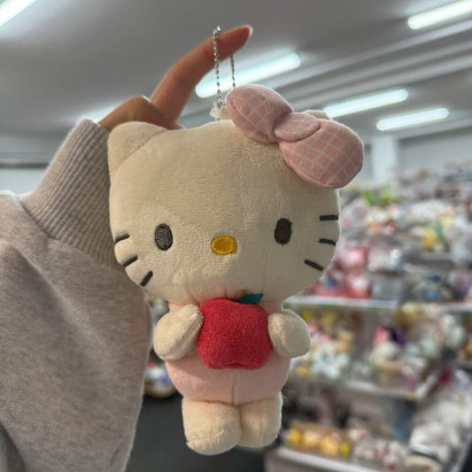 SANRIO x Avail | Hello Kitty 50th Anniversary Mascot Holder Plush Keychain 14 x 12cm (Apple)