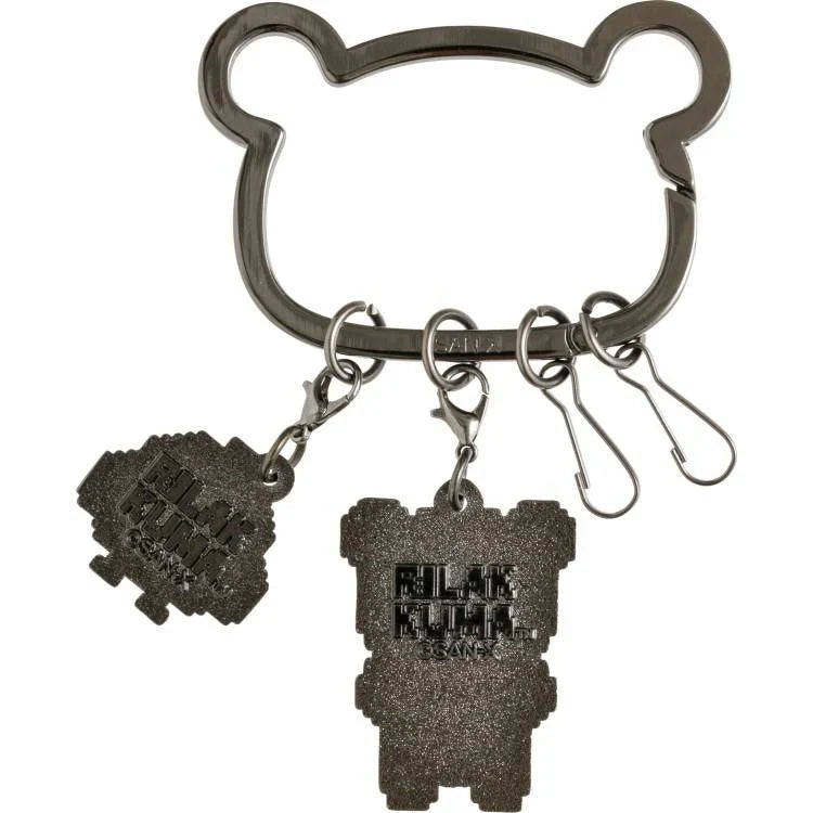 SAN-X | Kiiroitori & Rilakkuma Metal Mascot Carabiner Smart Keychain Key Holder 95×65mm (Rilakkuma Gaming)