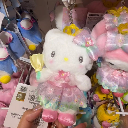 SANRIO | Hello Kitty Plush Keychain Mascot Holder Bag Charm W11 x H15 x D7.5 cm (Everyone Is The Star! Doki Doki Design)