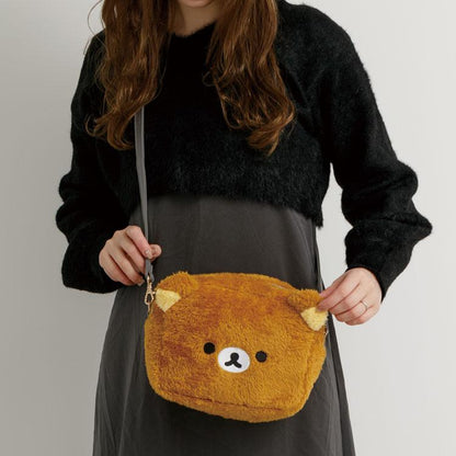 SAN-X | Rilakkuma Plush Shoulder Bag Face Brown 150×200×80mm (Stay With Me)