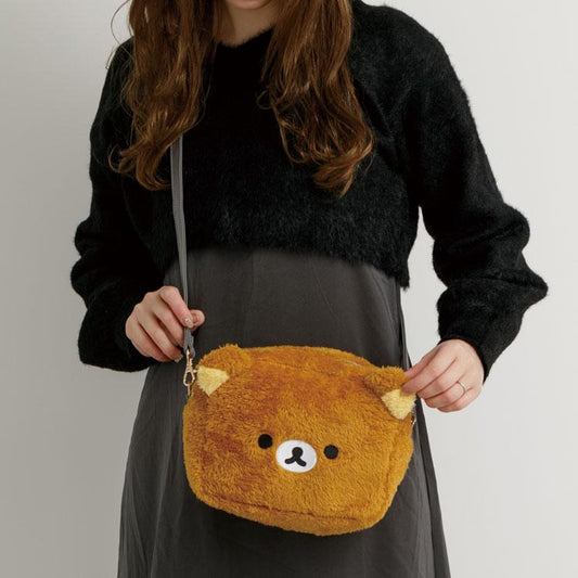 SAN-X | Rilakkuma Plush Shoulder Bag Face Brown 150×200×80mm (Stay With Me)